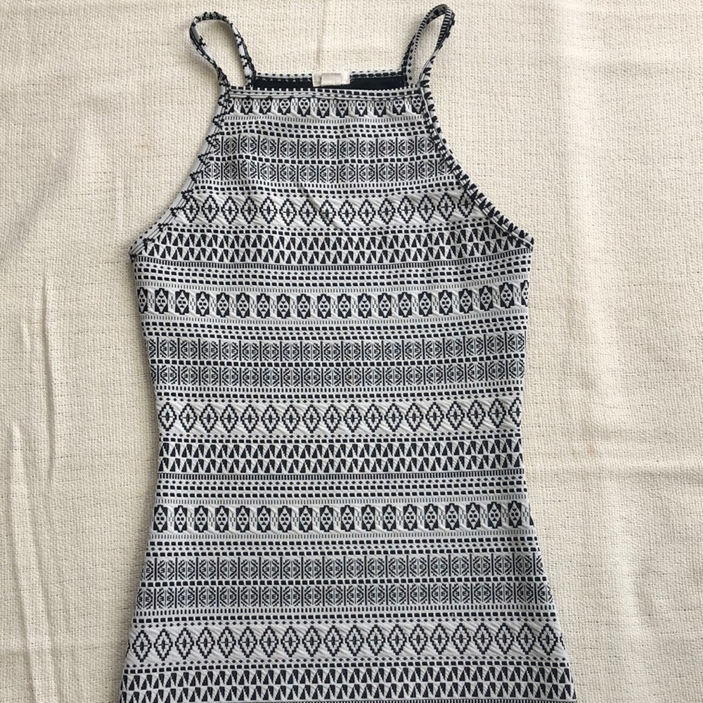 Black and White Tropical Dress